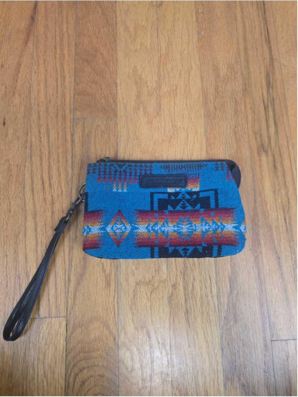 Women's Pendleton Wristlet Clutch One Size Blue Red Patterned